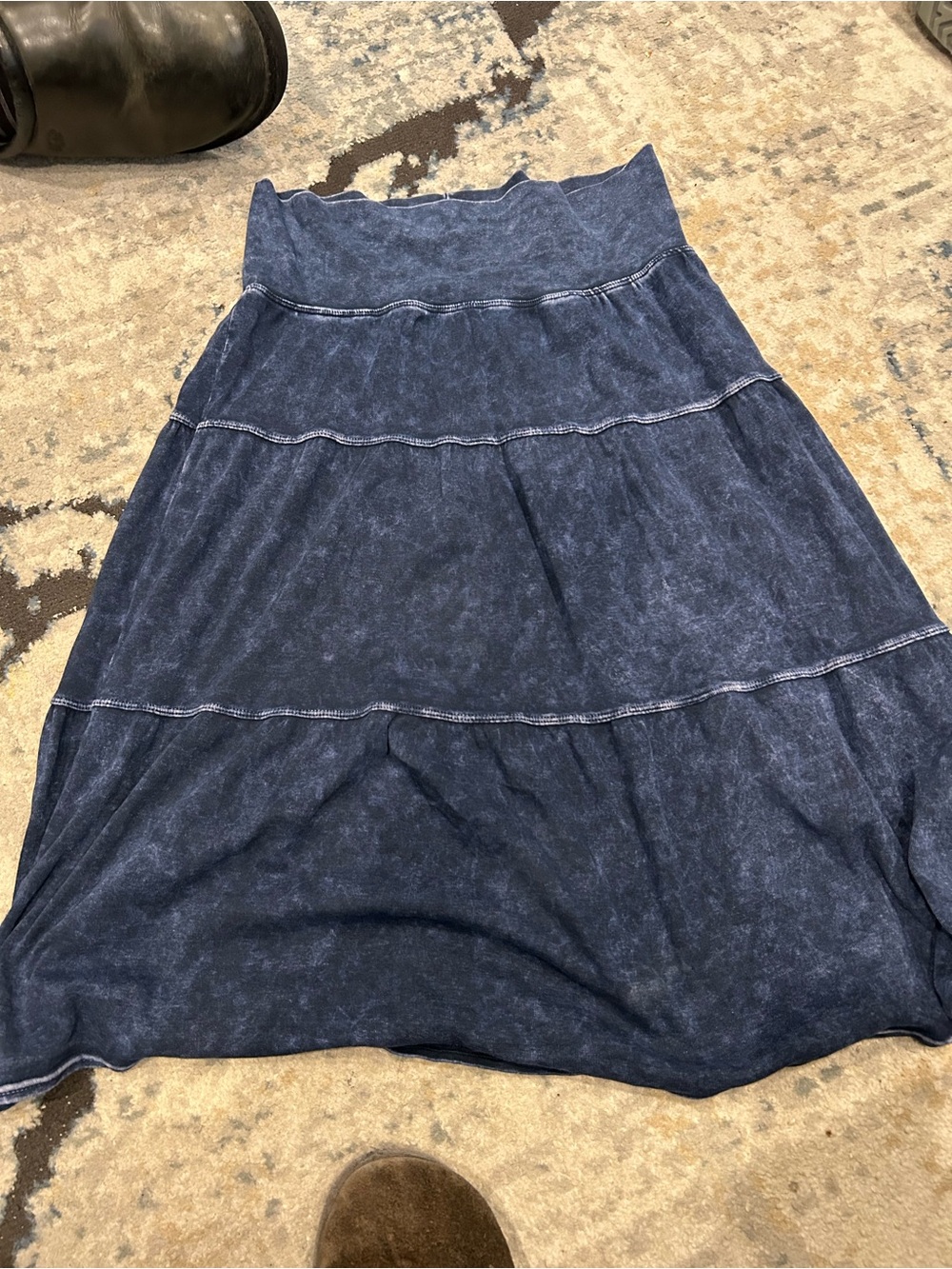 Hard Tail Navy Tiered Maxi Skirt